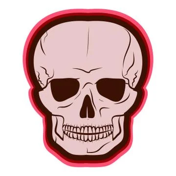 Red Skull. vector illustration. Drawing by hand. Stock Illustration
