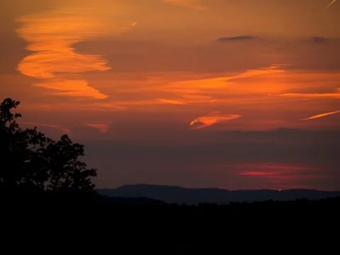 Red sky after sunset Stock Photos