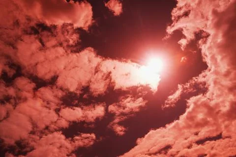 Red Sky And Clouds Stock Photos