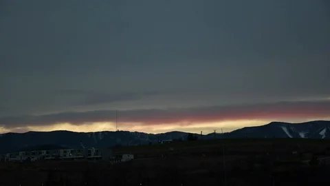 Red sky. Beautiful sunset timelapse. Sun setting behind mountains. Stock Footage 116033746