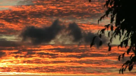 Red sky with black clouds Stock Footage 11316123
