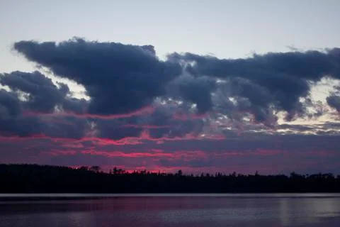 Red sky cloudy sun set  Foto stock