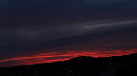 Red Sky Dutch Angle Stock Footage 33133733