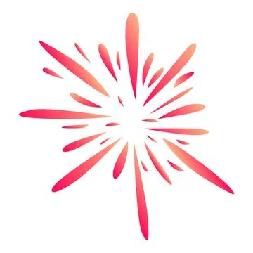 Red sky firework icon, cartoon style Stock Illustration
