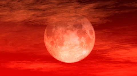 Red sky moon Stock Footage 45618425
