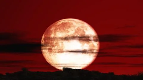 Red sky moon Ilustração Stock