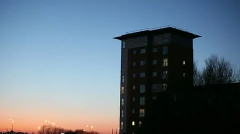 Red sky at night 0073 Stock Footage 10680961