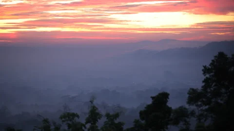 Red sky over Indonesia Stock Footage 49960389