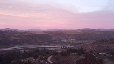Red sky over the river Stock Footage 273741647