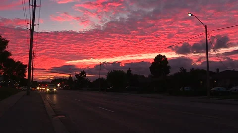 Red sky sunset Stock Footage 48844900