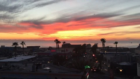 Red Sky Sunset Stock Footage 92710969