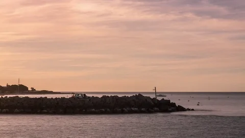 Red sky on sunset in Mandurah, Perth, Western Australia Stock Footage 81392054
