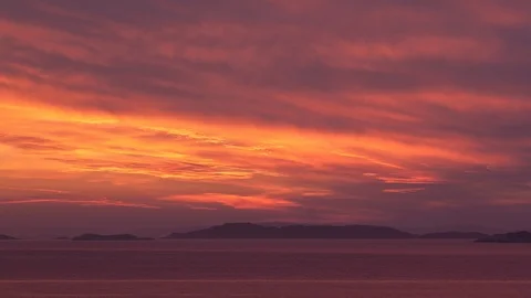 Red Sky Timelapse 4k Evening Sky Nightfall Time Lapse Sweden Nature B-roll Stock Footage 105664993