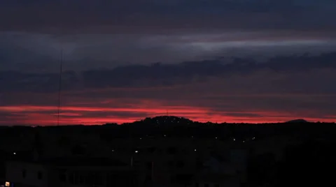 Red Sky Timelapse Stock Footage 33133693