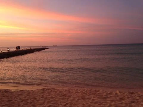 Red Sky Tropical Sunset Stock Photos