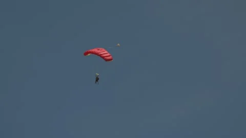 Red Skydiving Parachute Video stock 309788227