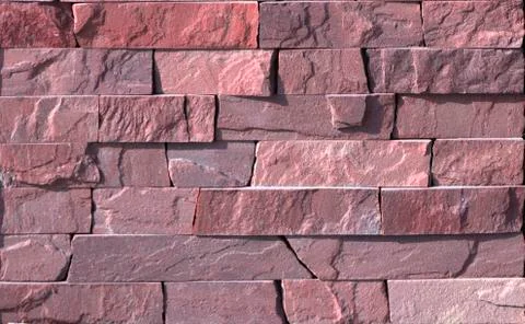 Red Slate Stone Wall background Texture Stock Photos