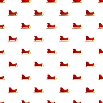 Red sleigh christmas pattern creating festive holiday background Stock Illustration
