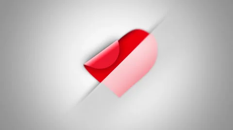 Red Sliced Heart with dangled left side Stock Footage 58319300