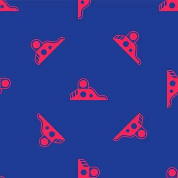 Red Slide playground icon isolated seamless pattern on blue background Illustration