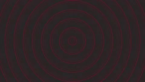 Red slim circles simple flat geometric on dark grey black background loop. .. Stock Footage 228718502