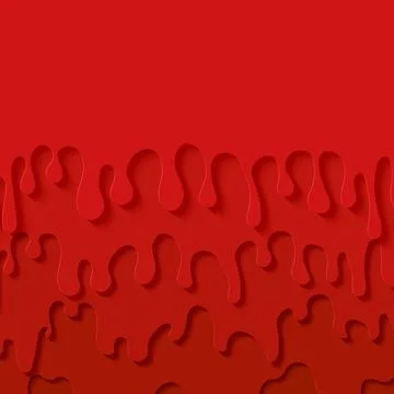 Red slime abstract background in paper cut style. Layers jam of flow down Illustrazione stock