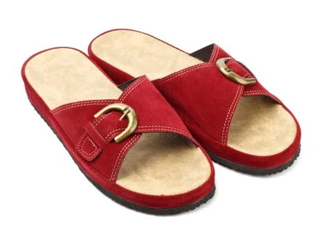 Red slippers Stock-Fotos