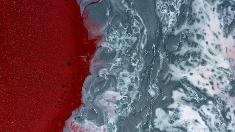 Red sliver white complex galaxy of cosmic paint colors in motion Stock Footage 108040653