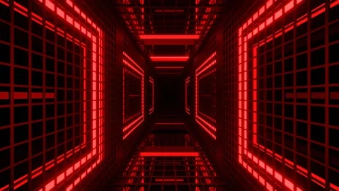 Red Slow Strobe Grate Tunnel Background VJ Loop in 4K Stock Footage 320492611