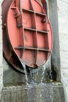 Red Sluice Gate Stock Photos