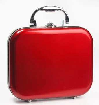 Red small suitcase Stock Photos