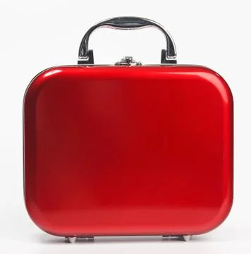 Red small suitcase Stock Photos
