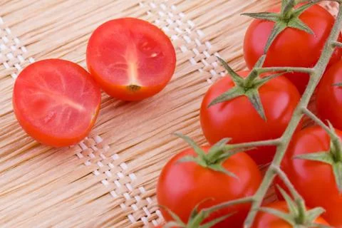 Red small tomatoes Stock Photos