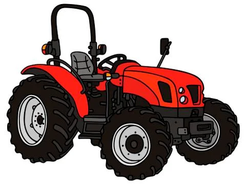 Red small tractor Stock Illustration