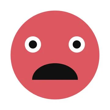 Red smiley sadness on a light background for chatting Illustrazione stock