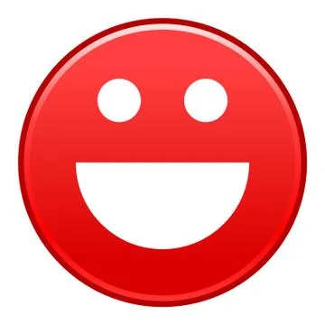 Red smiling face cheerful smiley happy emoticon Illustrazione stock
