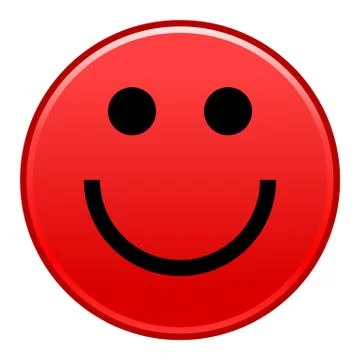 Red smiling face cheerful smiley happy emoticon Illustrazione stock