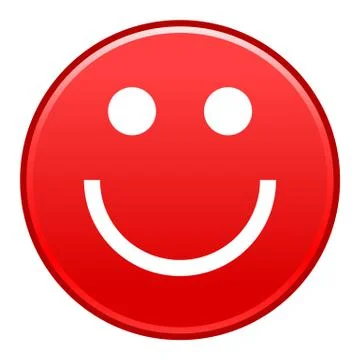 Red smiling face cheerful smiley happy emoticon Illustrazione stock