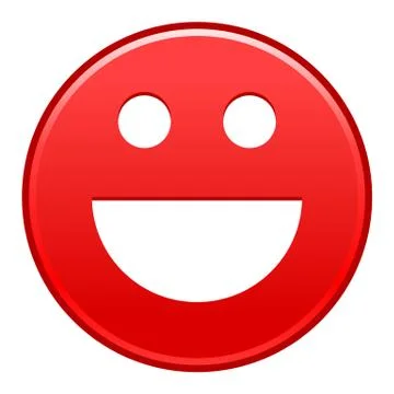 Red smiling face cheerful smiley happy emoticon Illustrazione stock