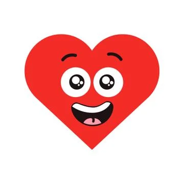 Red smiling heart Stock Illustration