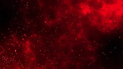 Red smoke and glittern on black backgroud. Moving from side to side on black  Stock Footage 274473443