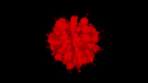 Red smoke ball explosion with alpha channel Stock Footage 255010265