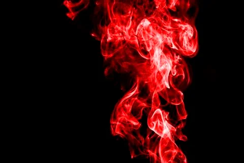 Red smoke on black background Stock Photos