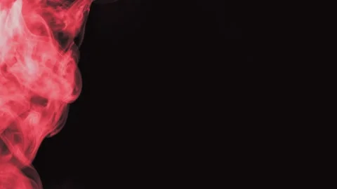Red smoke, on a black background, smooth, steam Stock Footage 154766477