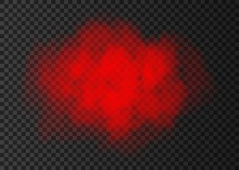 Red smoke cloud  isolated on transparent background. Illustrazione stock