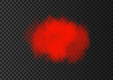 Red smoke cloud  isolated on transparent background. Stock Illustration