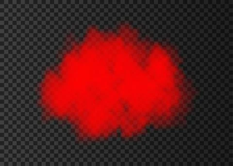 Red smoke cloud  isolated on transparent background. Stock Illustration