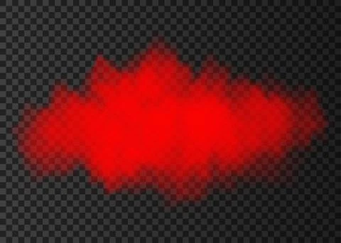 Red smoke cloud  isolated on transparent background. Stock Illustration
