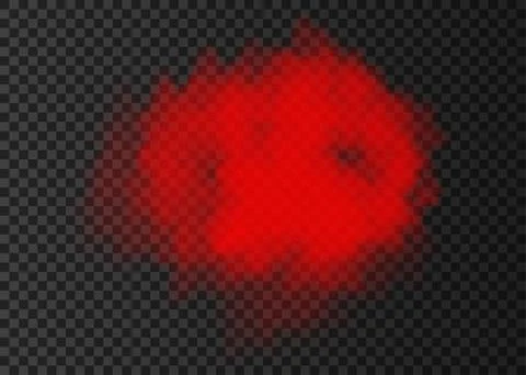 Red smoke cloud  isolated on transparent background. Stock Illustration