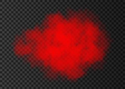 Red smoke cloud  isolated on transparent background. Illustrazione stock